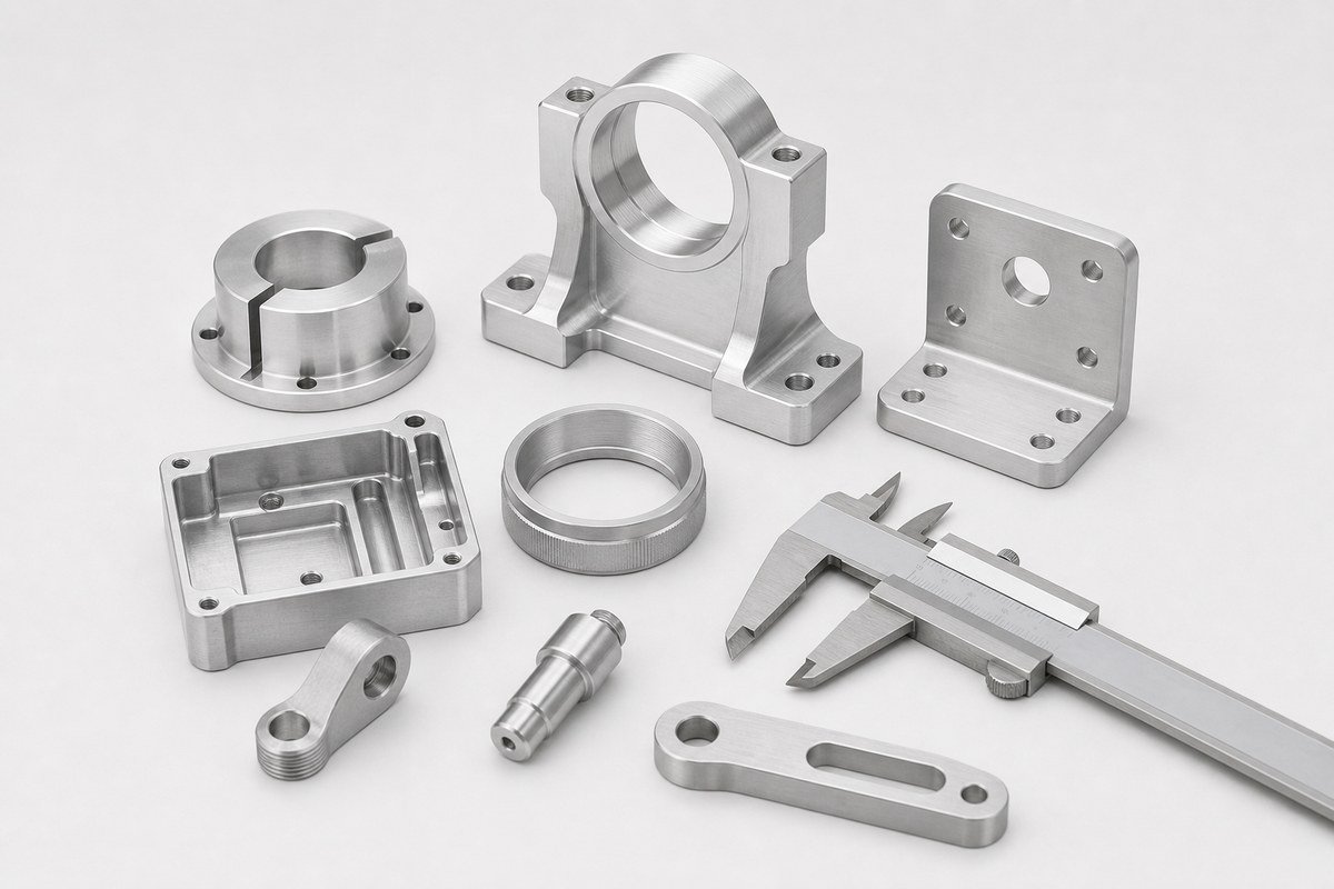 CNC-machined aluminum components